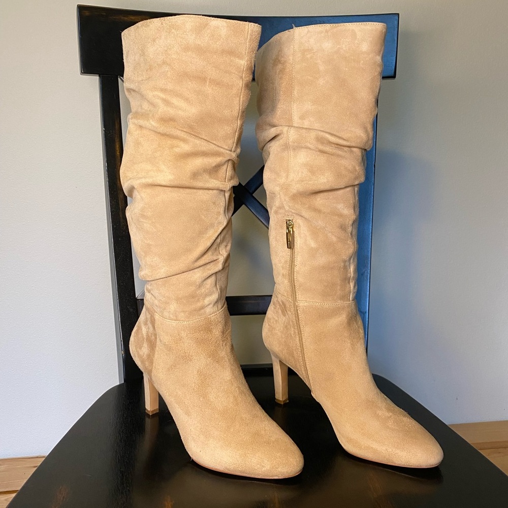 Vince Camuto Cream Suede Knee High Boot Size 8.5M